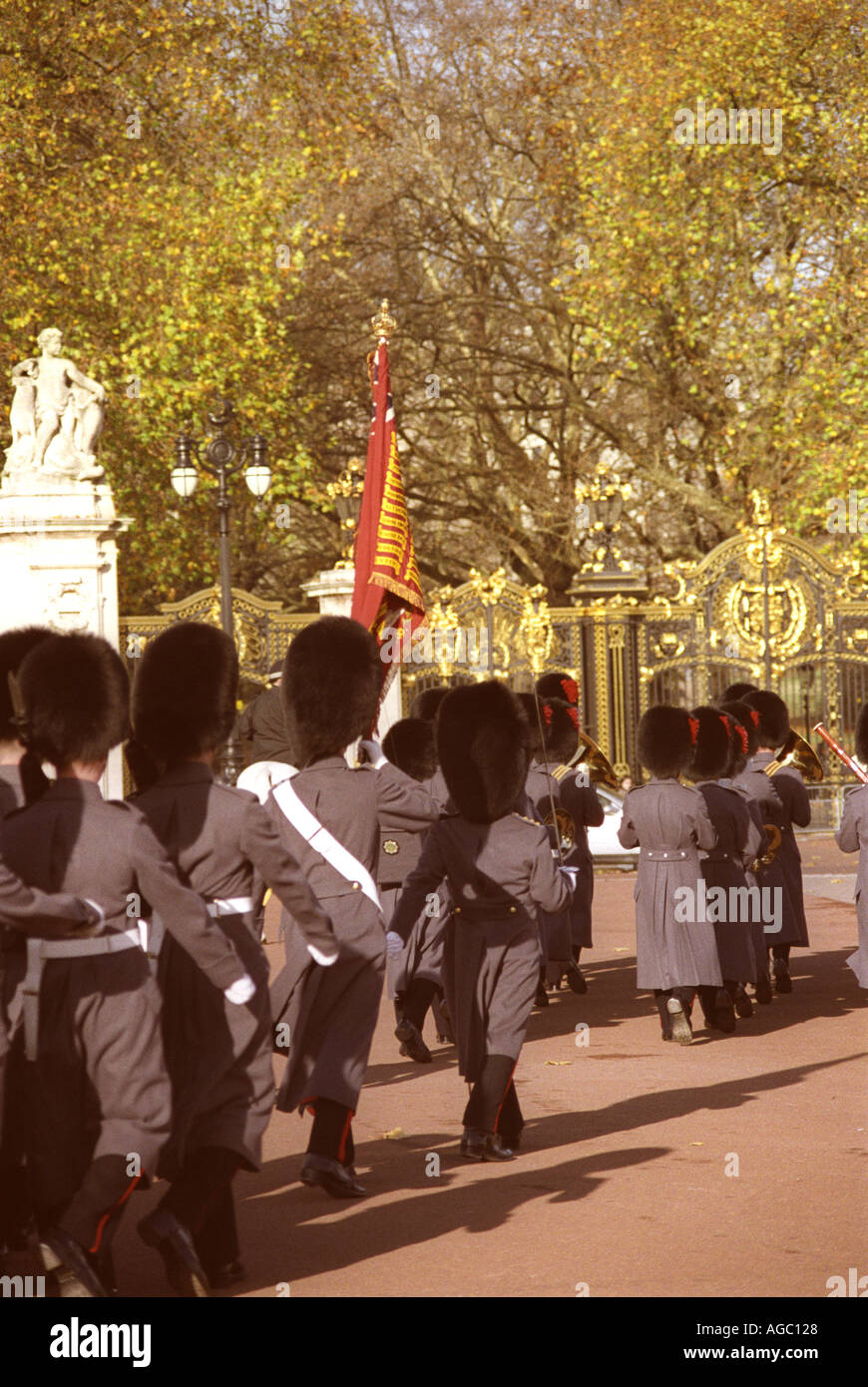 Changing the guard at Buckingham palace London England Great Britain United Kingdom GB UK Stock Photo