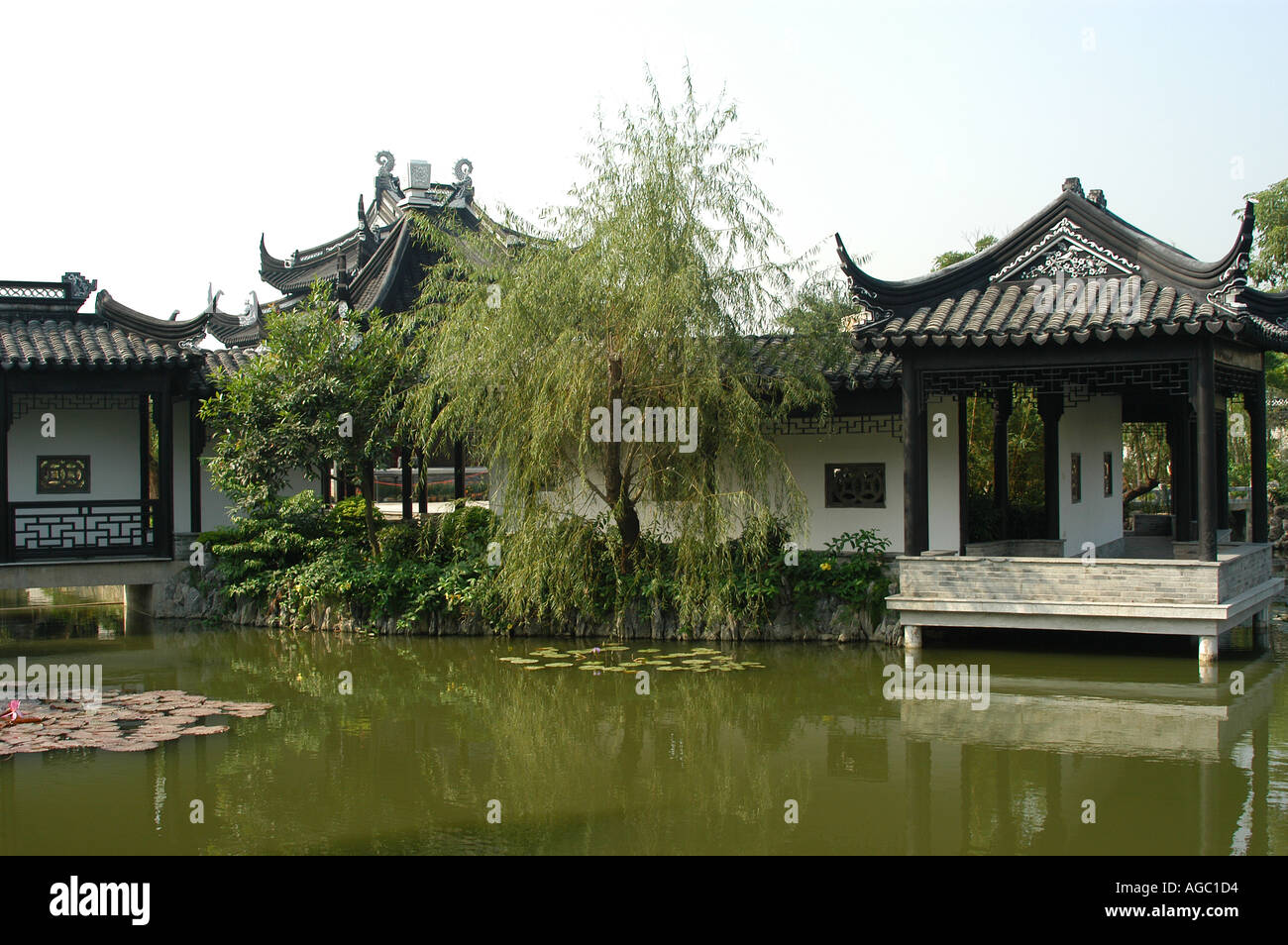 landscape pond and trees in zhongshan south china Stock Photo - Alamy