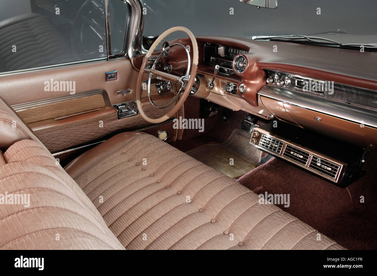 1959 Cadillac Coupe De Ville interior Stock Photo