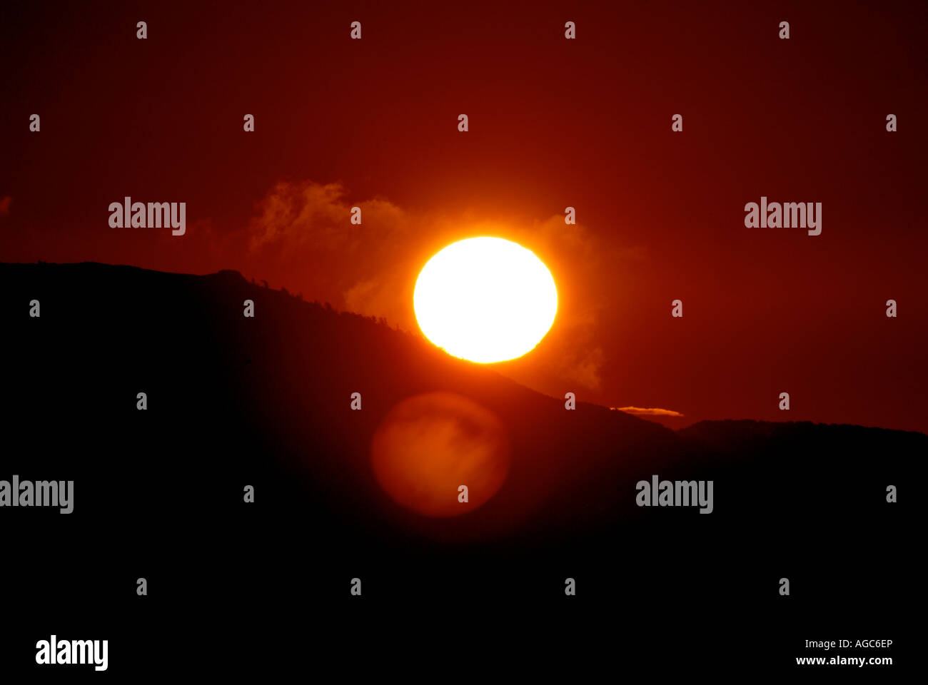 The Wrekin at sunrise from Lyth Hill Shrewsbury Shropshire Stock Photo