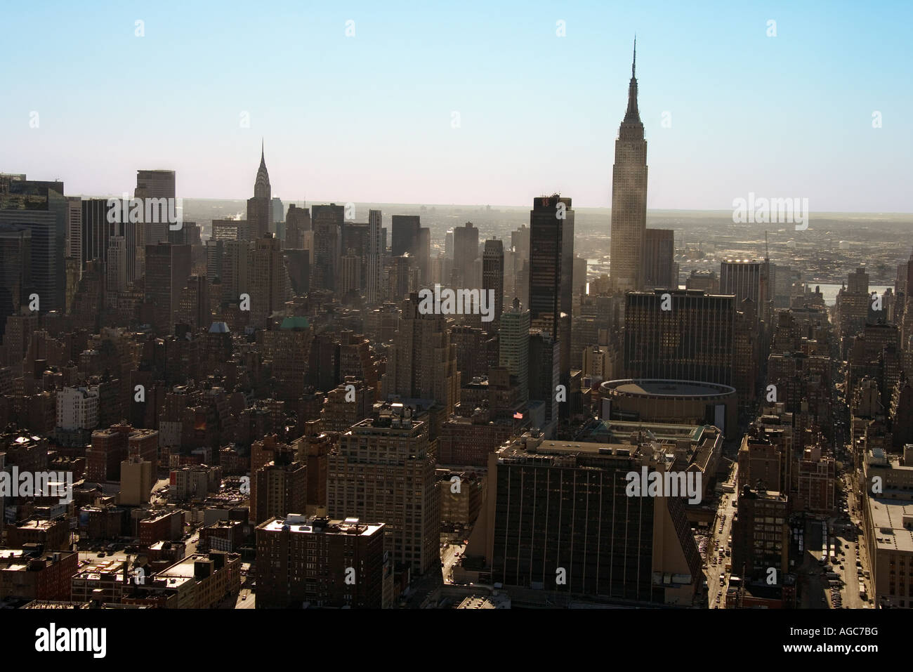 Aerial view of Manhattan city skyline New York City Stock Photo - Alamy
