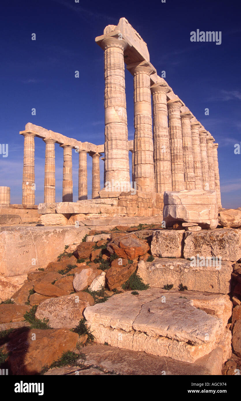 The Temple of Poseidon at Cape Sounion near Athens Greece Stock Photo ...