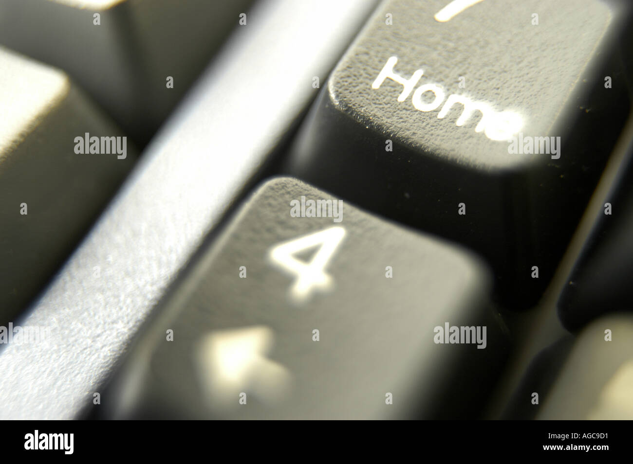 Black computer keyboard number 4 key close up stock photo alamy
