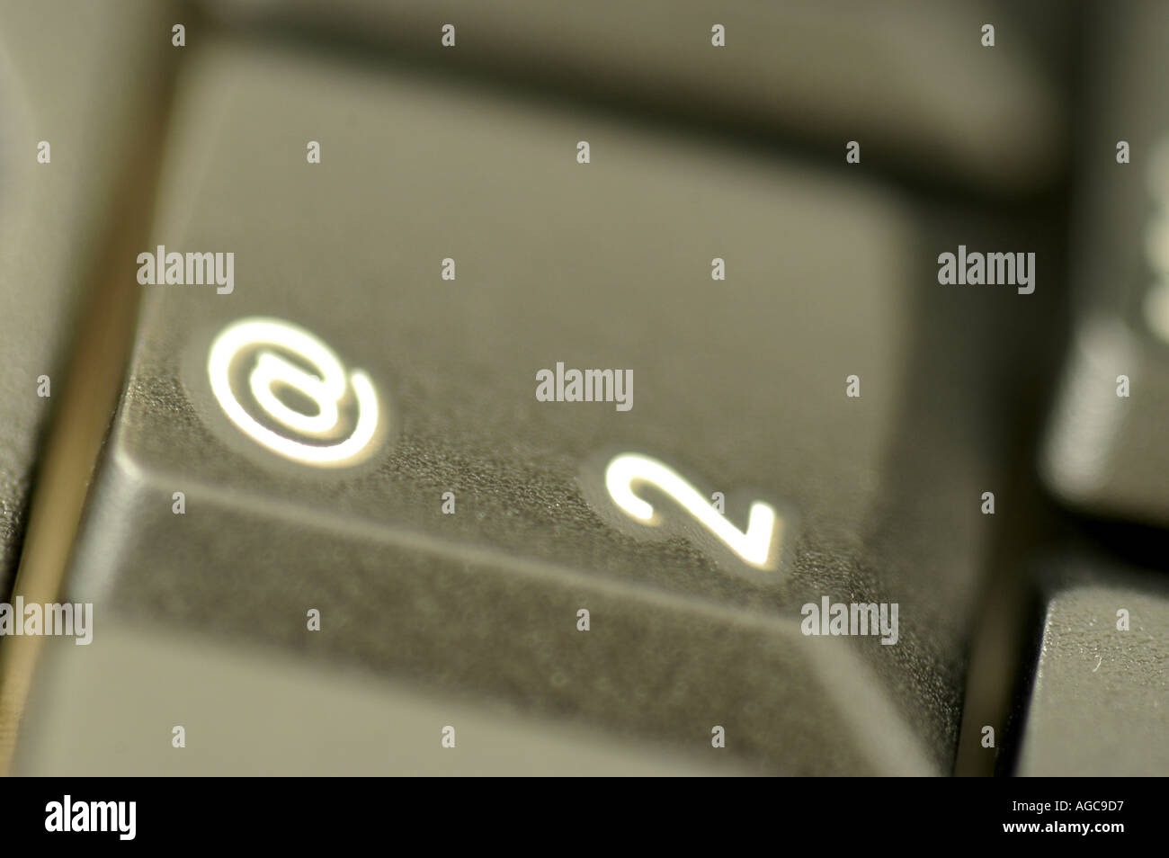 Black computer keyboard number 2 key close up stock photo alamy