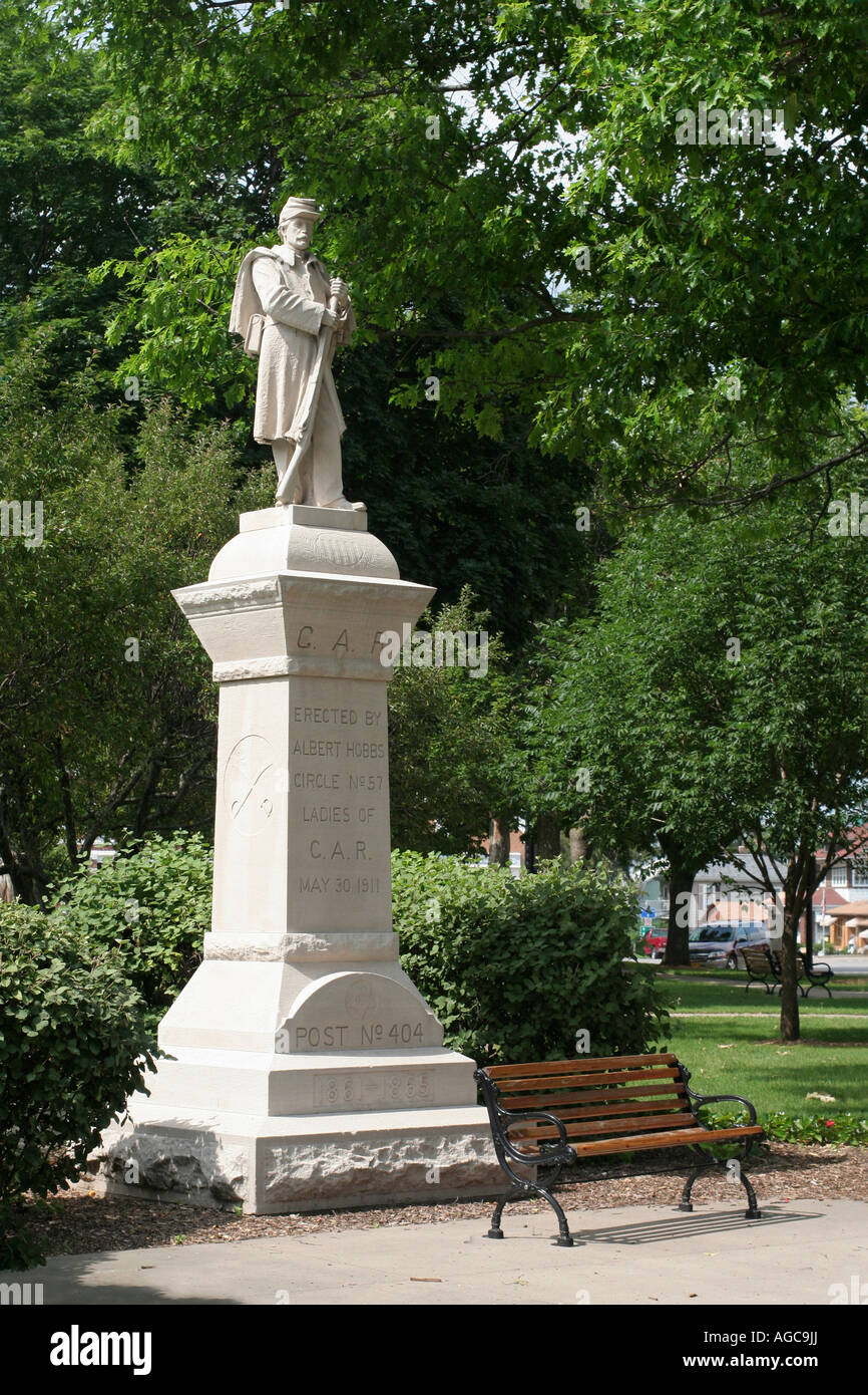 Civil War Monument in the park, Pella Iowa Stock Photo