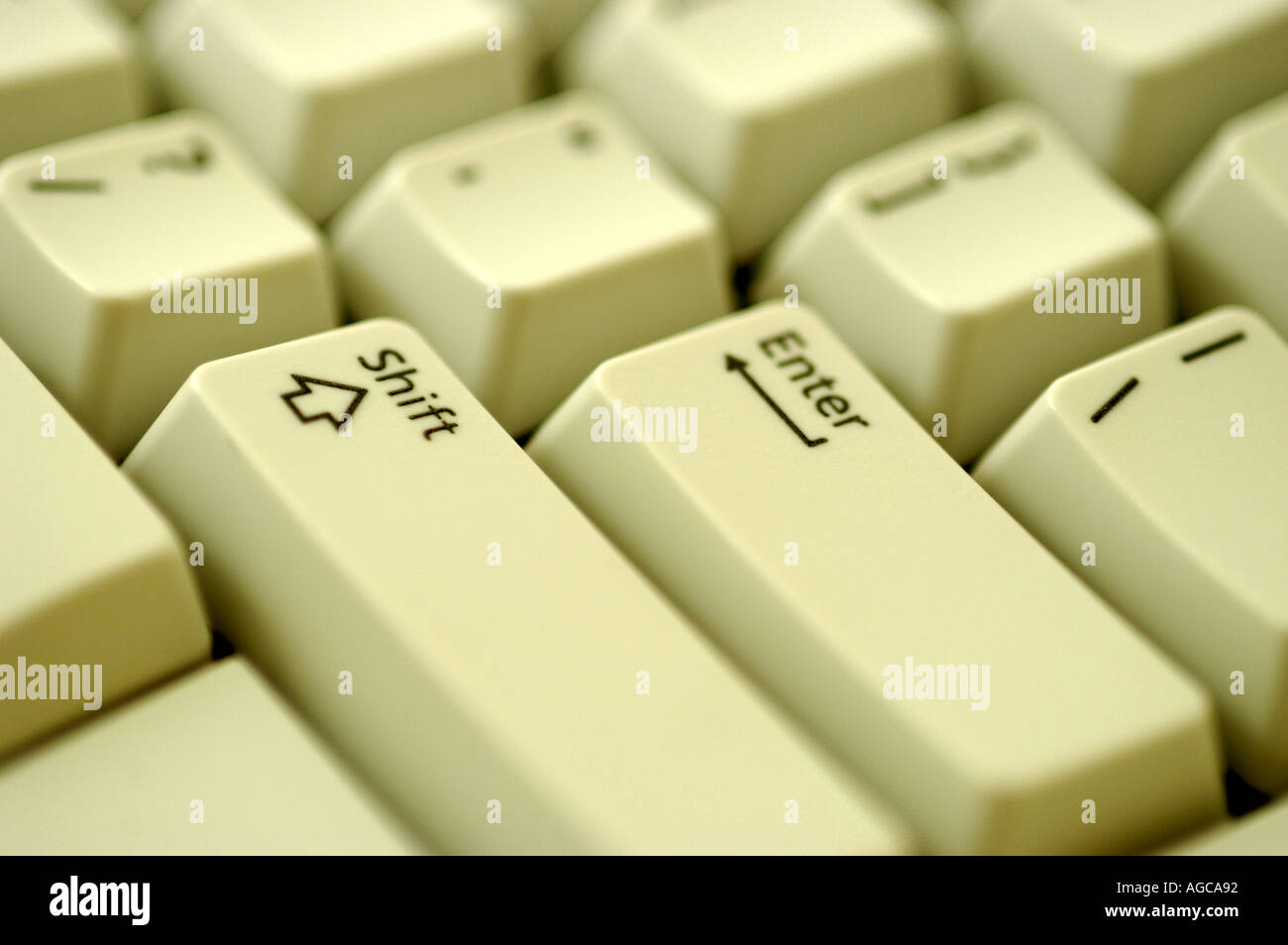 White computer keyboard shift enter keys Stock Photo Alamy