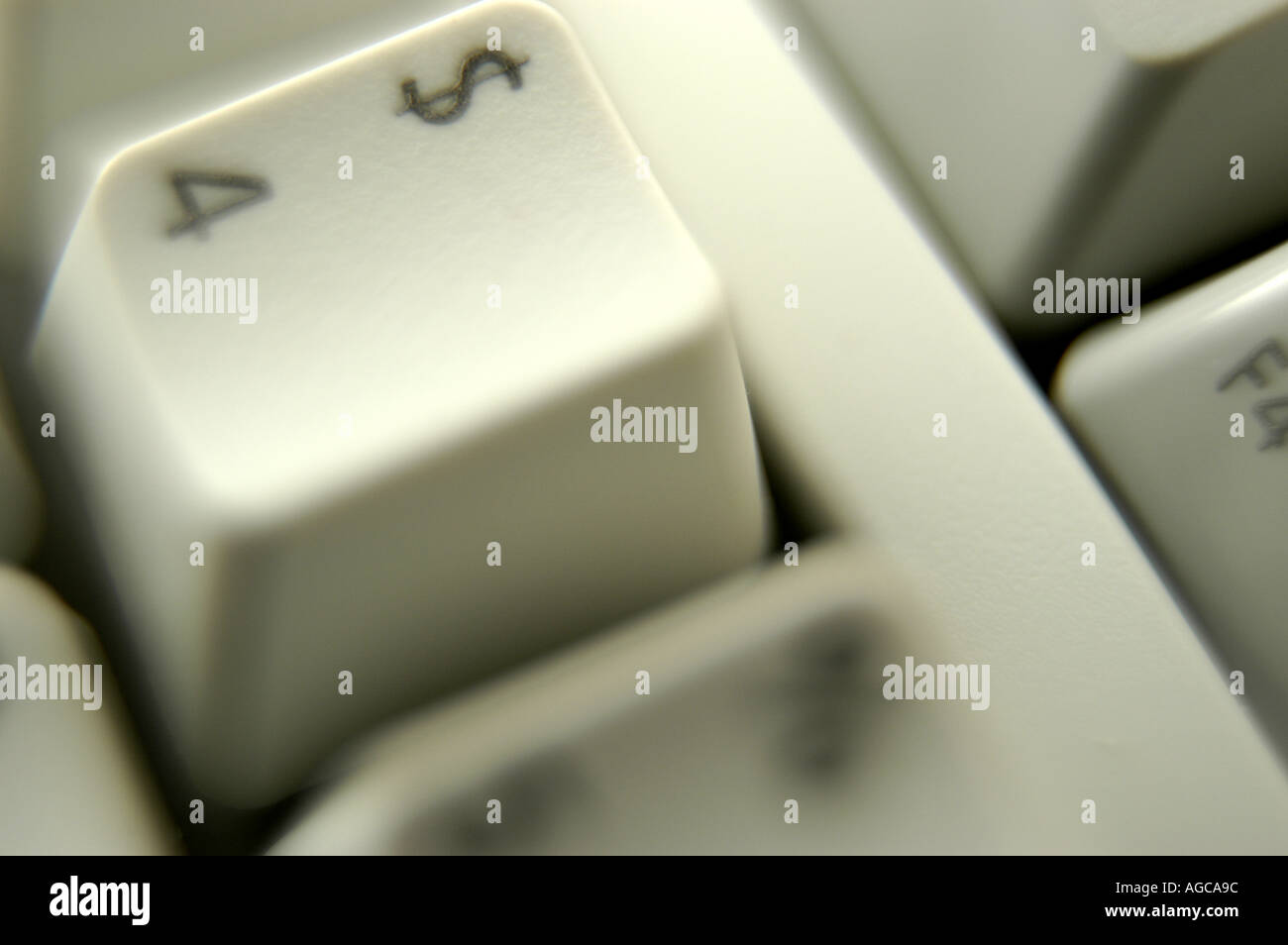 White computer keyboard number 4 key stock photo alamy