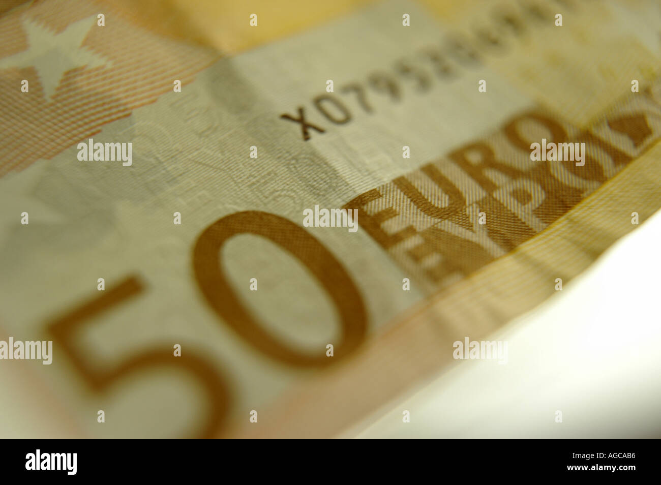 50 fifty euro partial note horizontal Stock Photo - Alamy