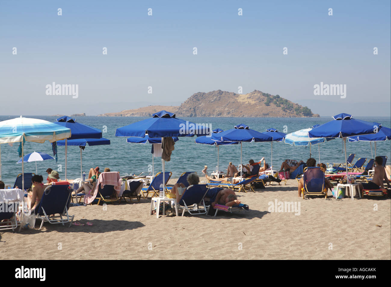 Beach in Anaxos Island Lesbos Greece Stock Photo