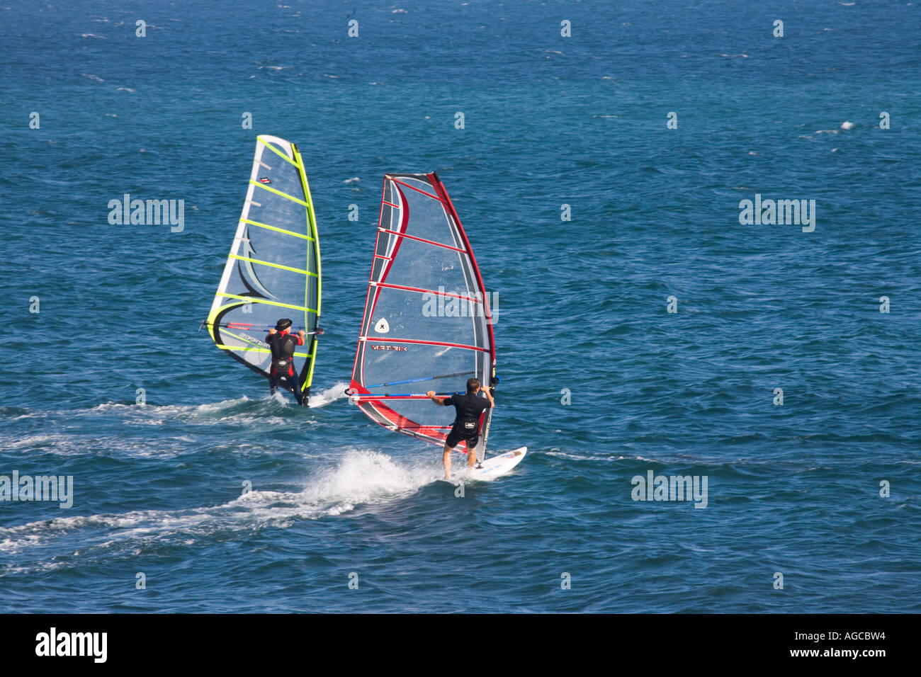 Malibu beach los angeles windsurfing hires stock photography and