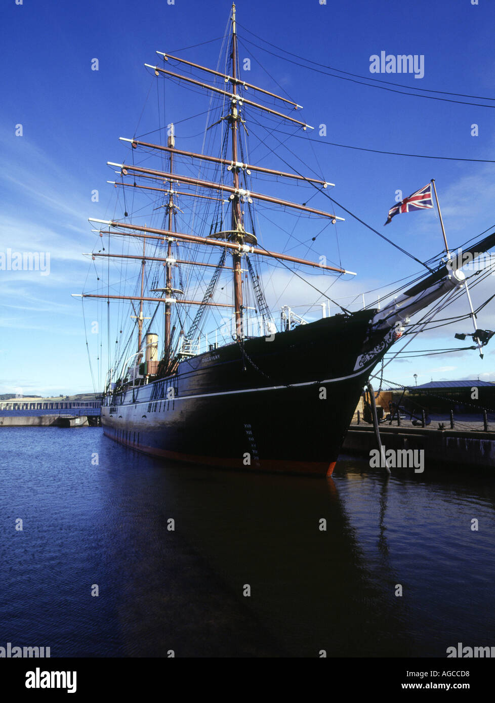 dh RRS Discovery DUNDEE ANGUS Captain Scotts Antarctica sailing ship Discovery Point scotland robert falcon scott antarctic scottish expedition Stock Photo