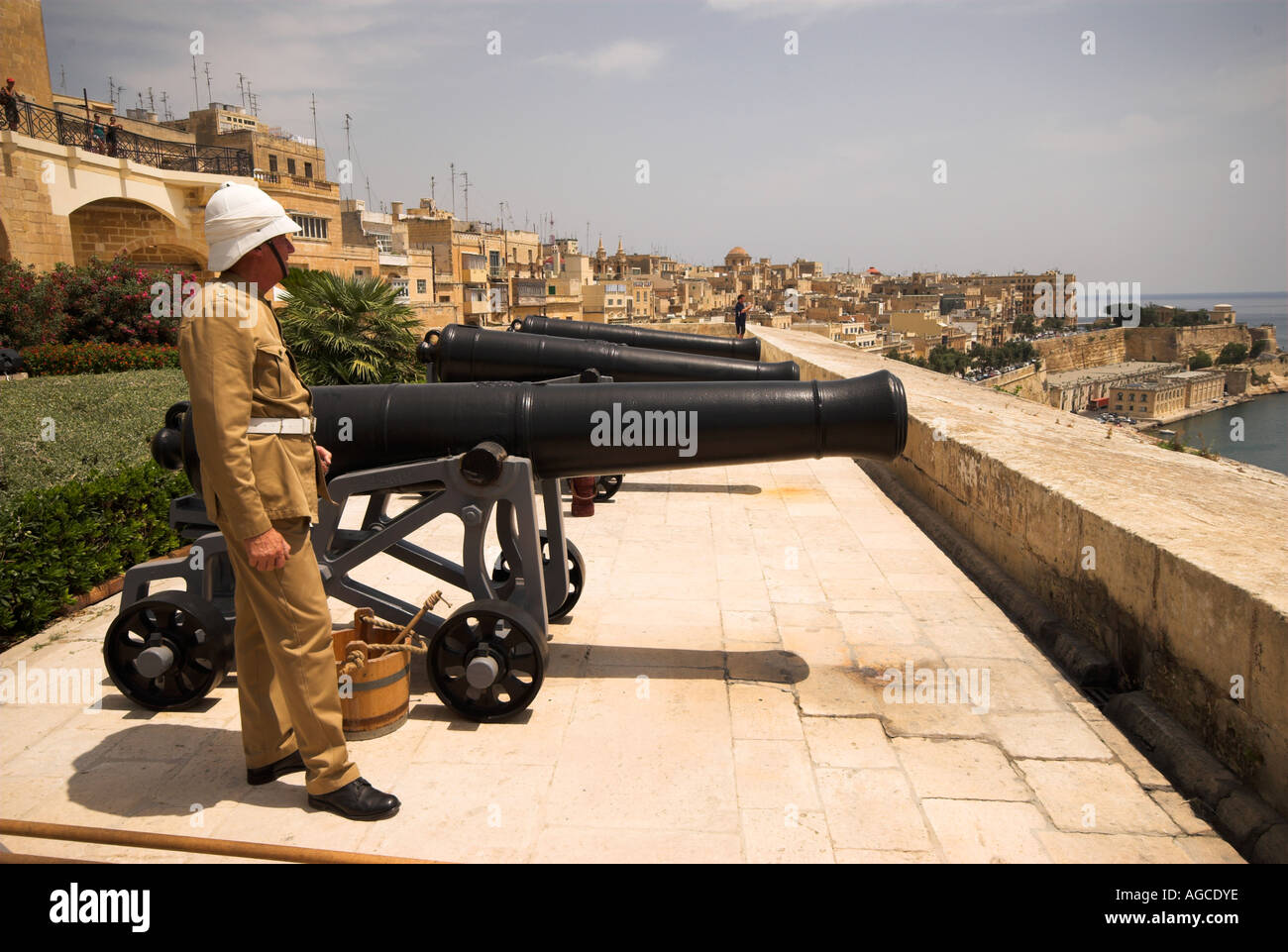 The saluting battery, valletta malta Stock Photo Alamy