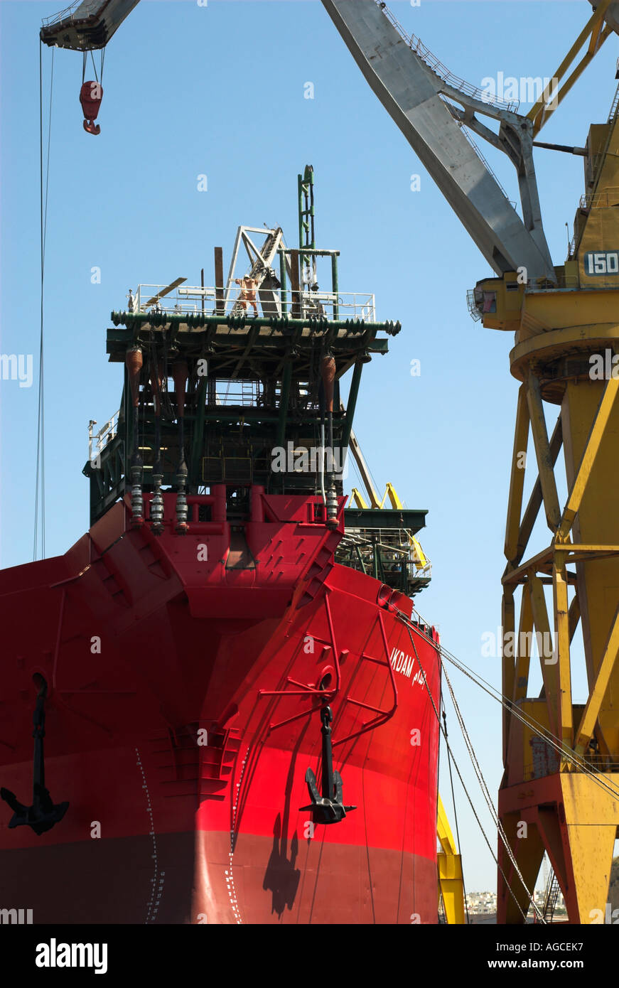 large ship in dock Stock Photo - Alamy