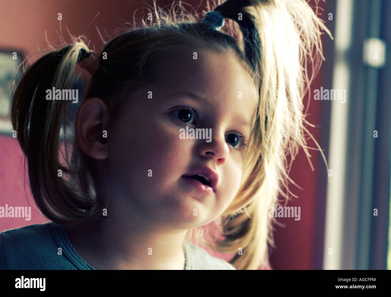portrait of a cute little girl blond hair baby Stock Photo - Alamy