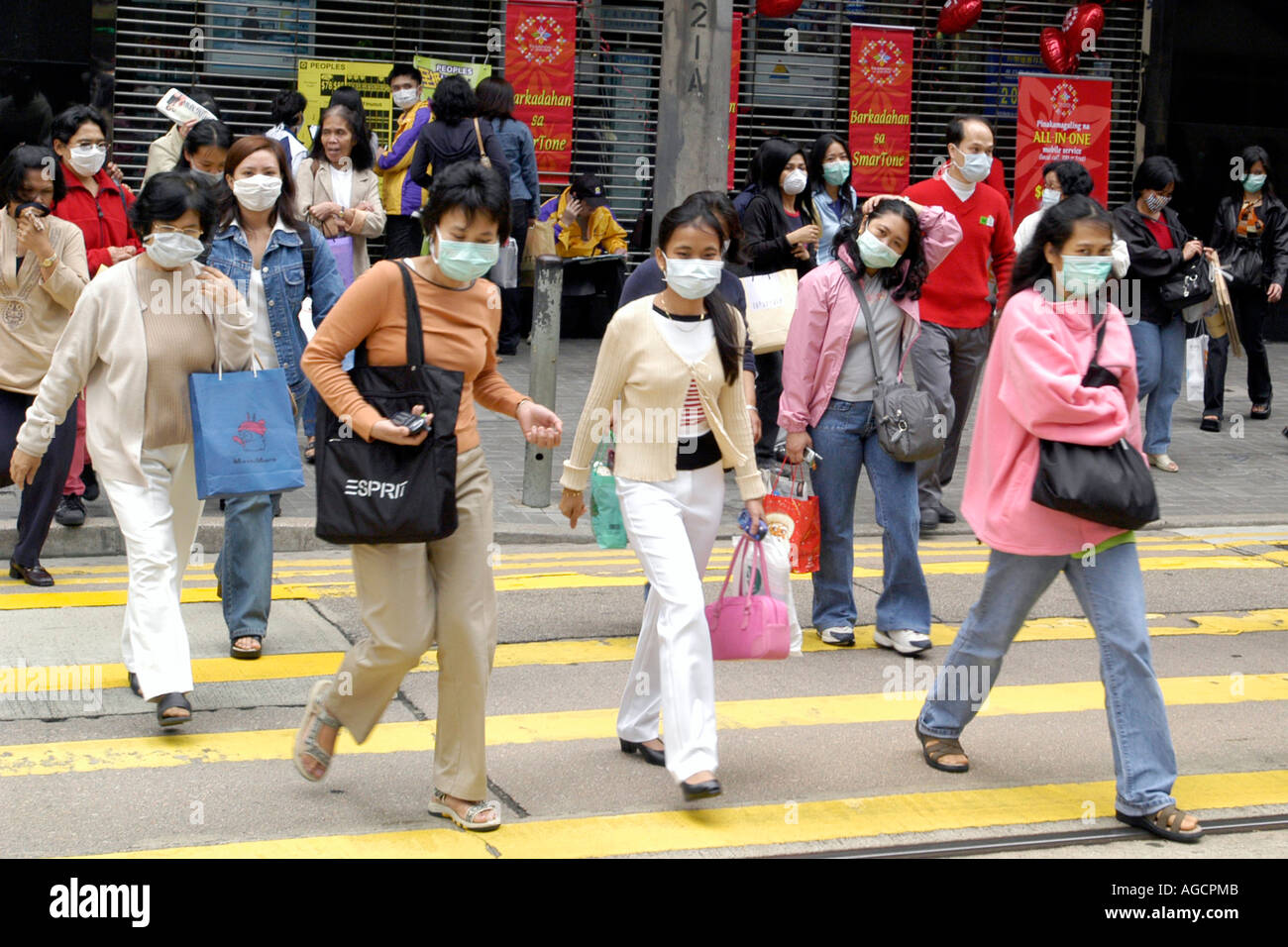 Face masks SARS outbreak Hong Kong Stock Photo Alamy