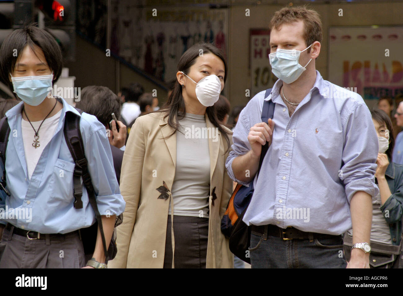 Face masks SARS outbreak Hong Kong Stock Photo, Royalty Free Image ...