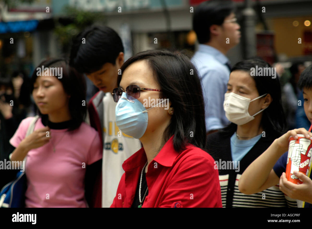 Face masks SARS outbreak Hong Kong Stock Photo Alamy