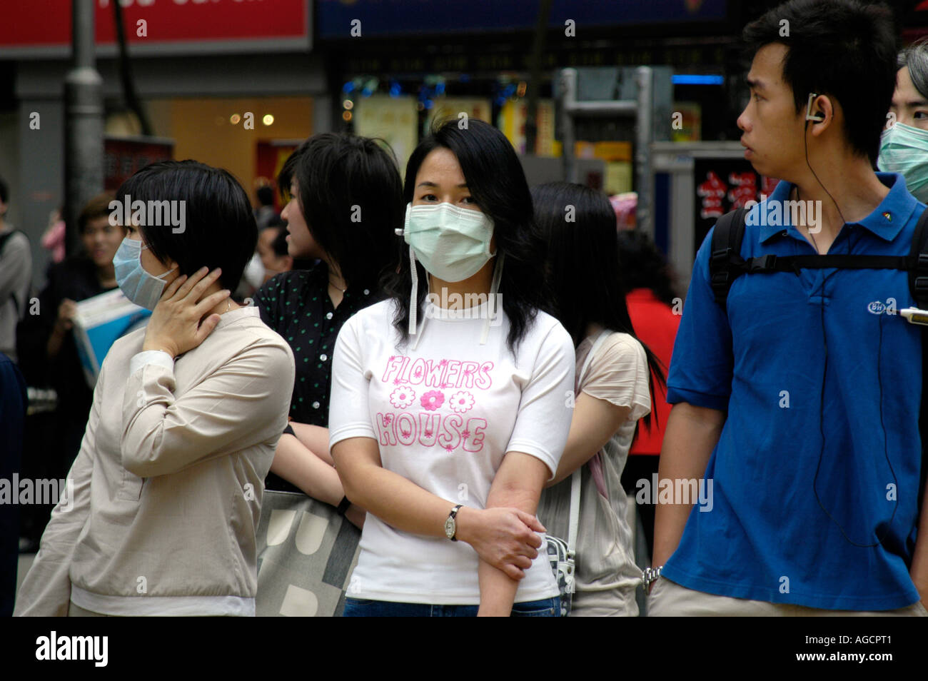 Face masks SARS outbreak Hong Kong Stock Photo Alamy