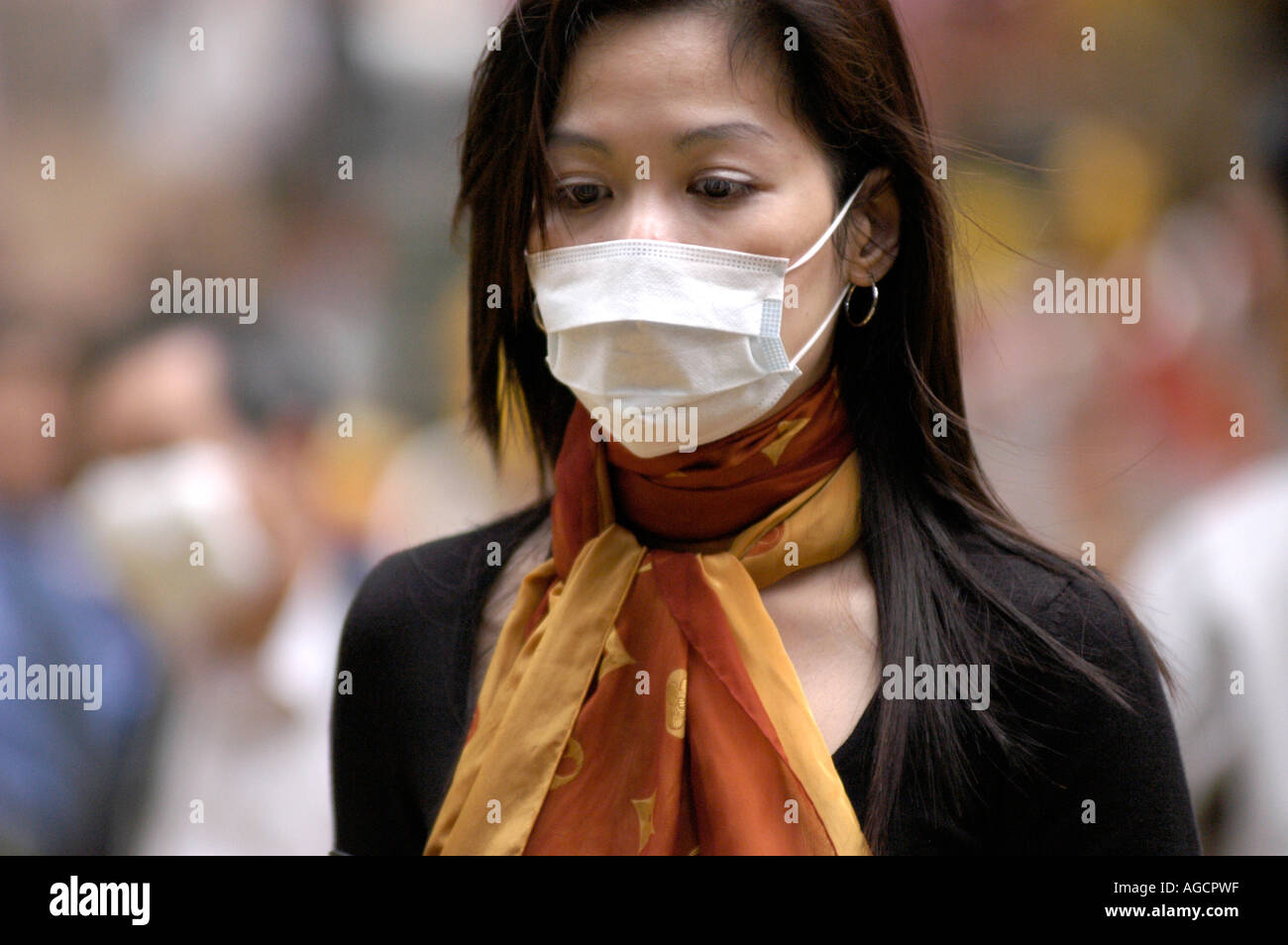 Face masks SARS outbreak Hong Kong Stock Photo Alamy