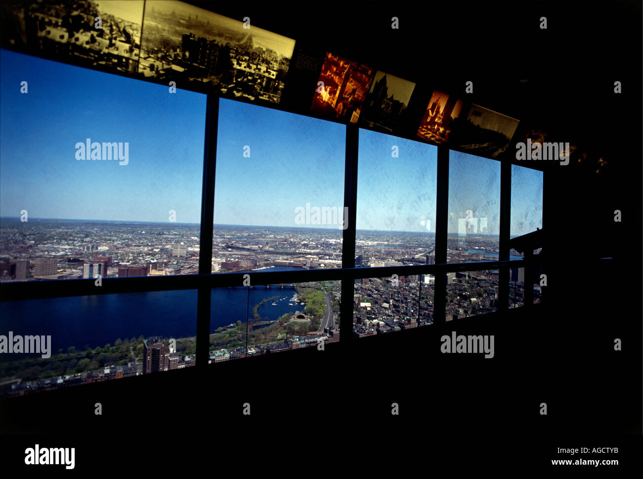 The viewing deck of the John Hancock Observatory in Boston with