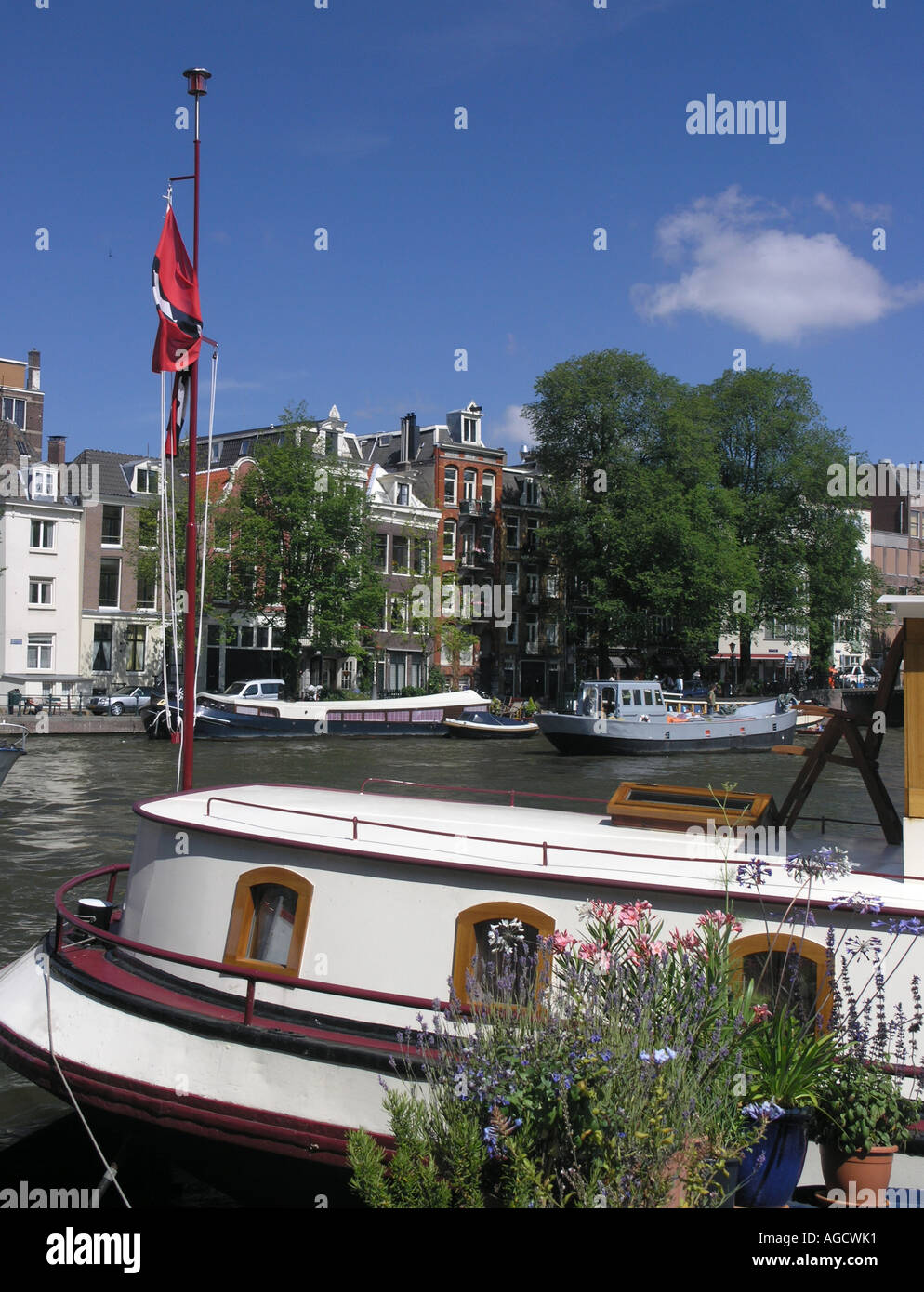 Floating House Boat Amsterdam Stock Photo Alamy