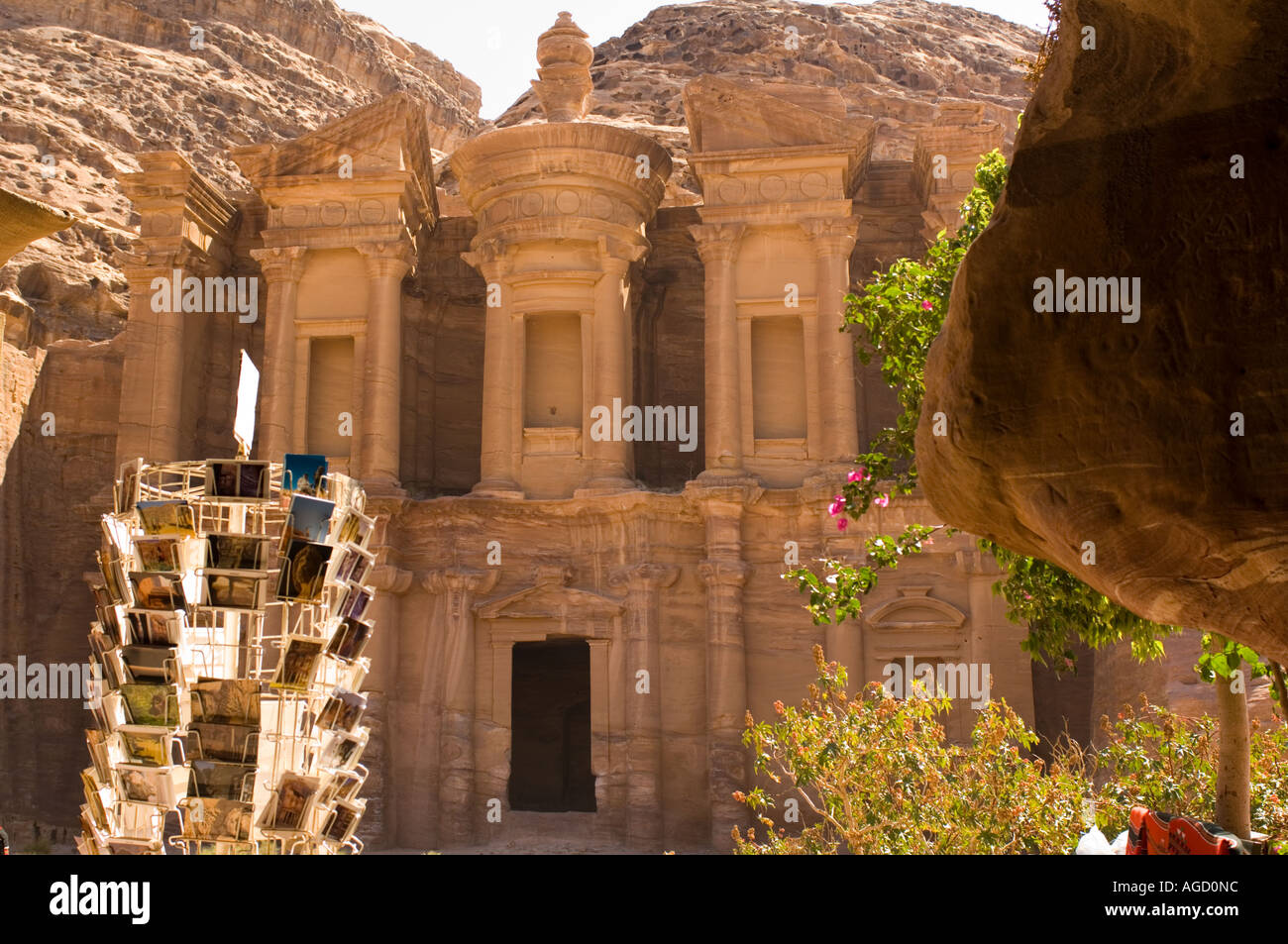Postcards at the Monastry at Petra, Jordan Stock Photo