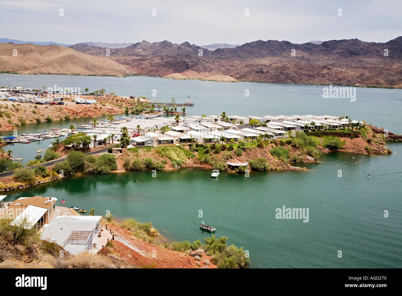 Lake Havasu City Arizona A trailer park resort on Lake Havasu on the