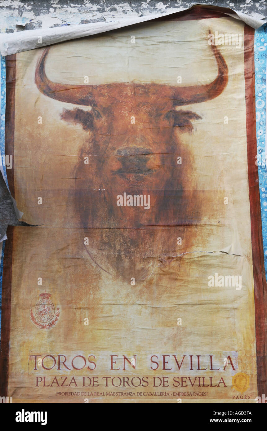 Seville Spain Bullfight poster Stock Photo - Alamy