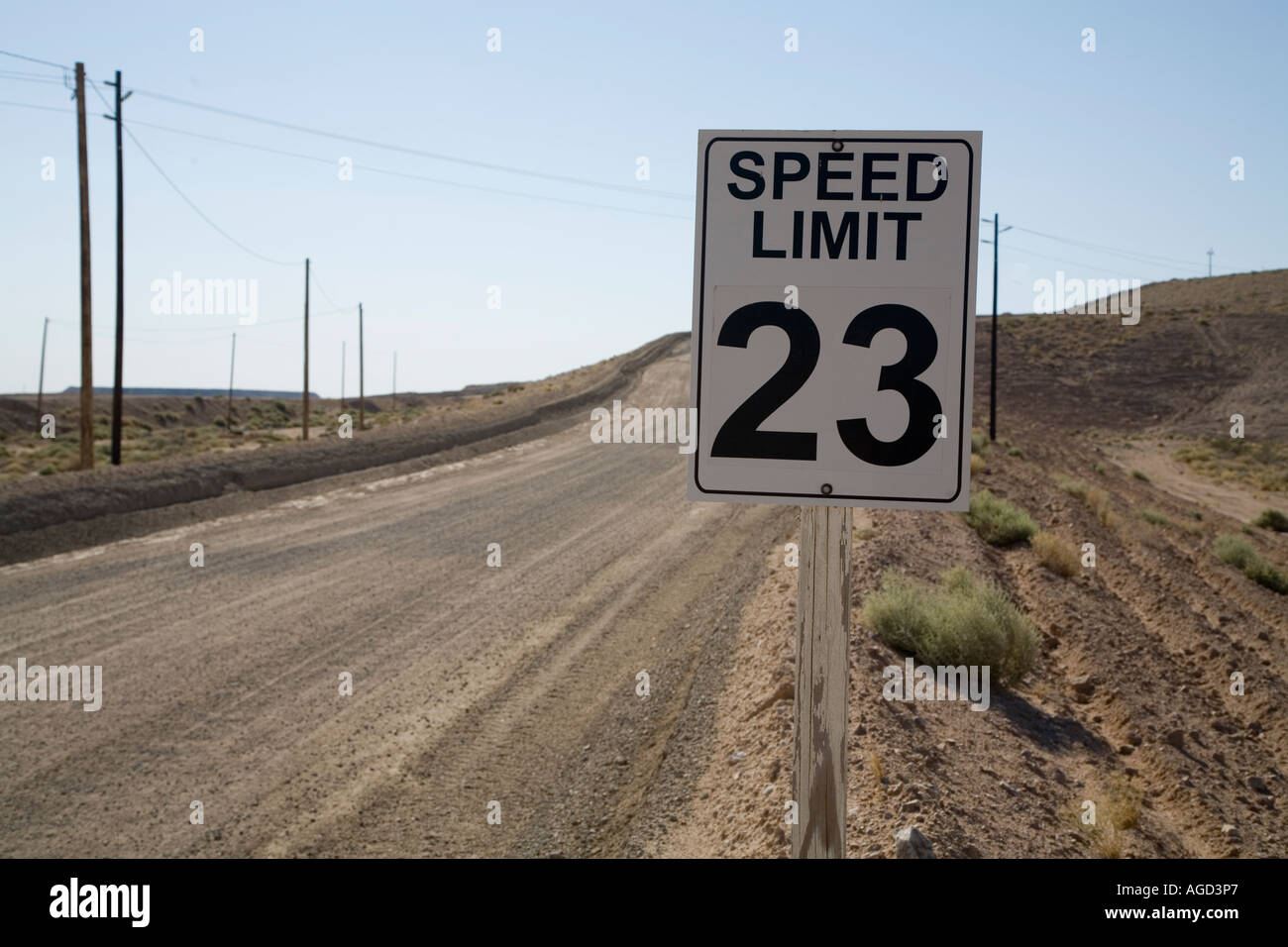 Unusual Speed Limit Sign Stock Photo