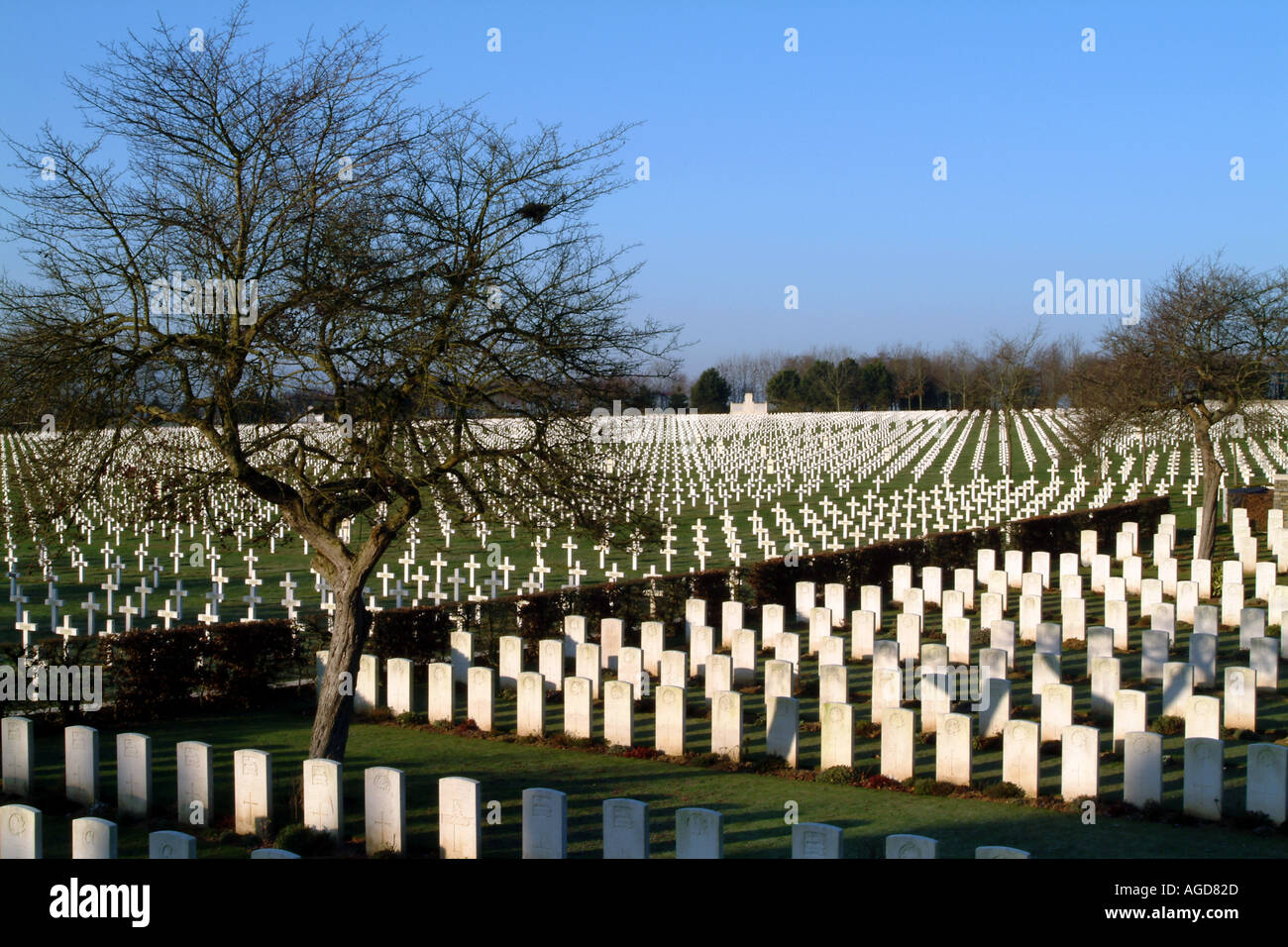 La Targette British Cemetery Northern France near Arras Europe Wargraves Commisssion Stock Photo