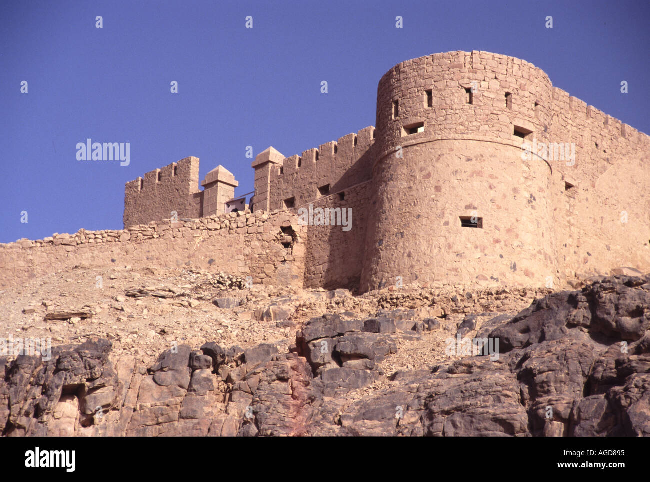 Libya the historical french fortress castle of Ghat Stock Photo