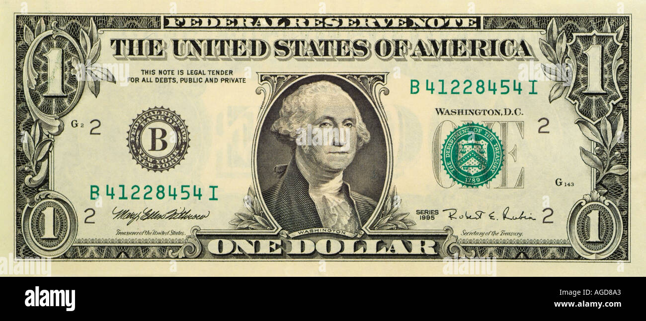 One Dollar Bill Stock Photo