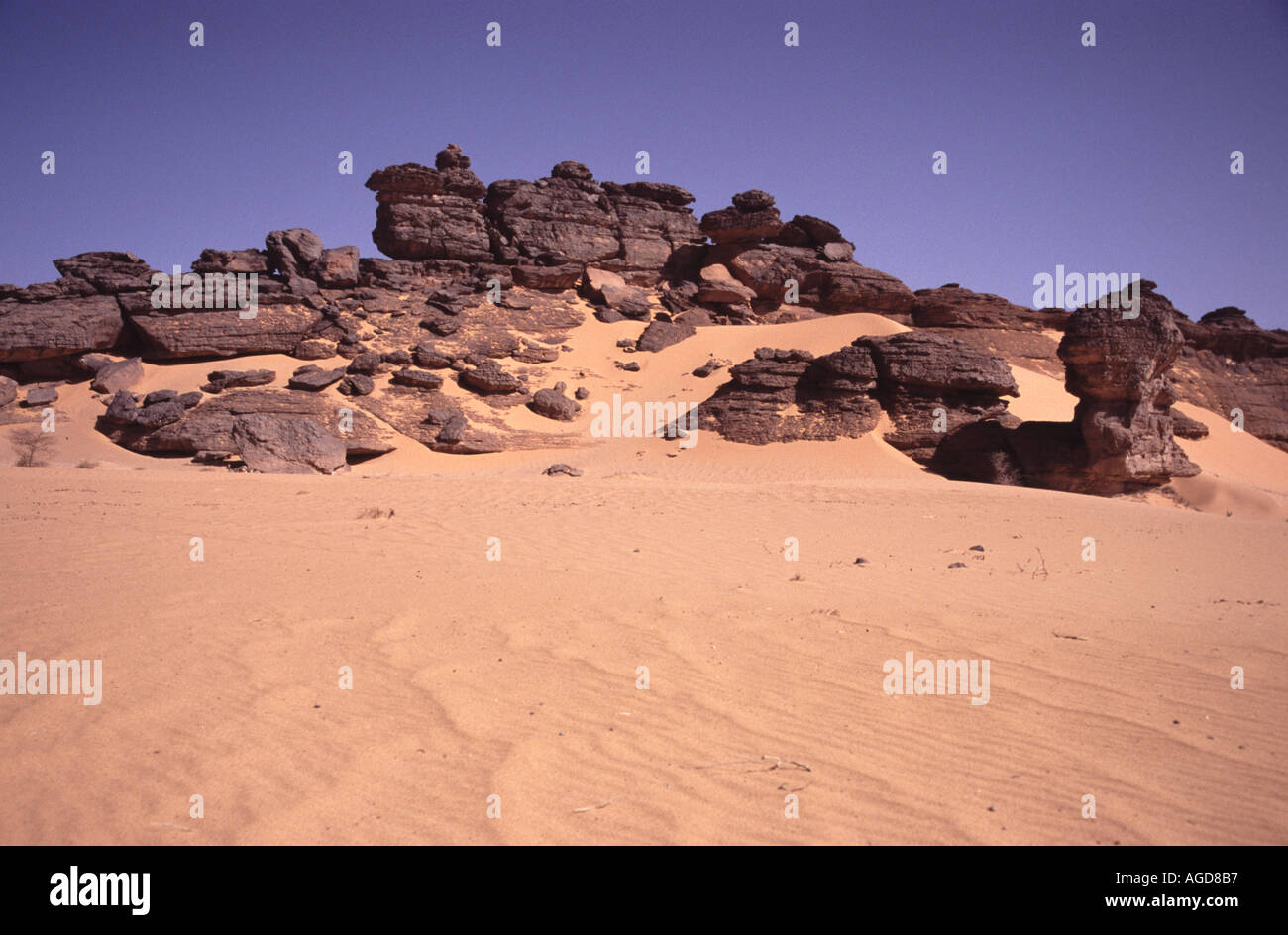 Libya Libyen scenic at the Akakus mountains Acakus Acacus Stock Photo