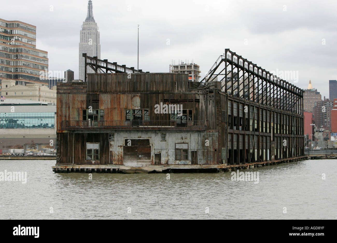 currently condemned pier 64 on the hudson river new york city new york USA Stock Photo