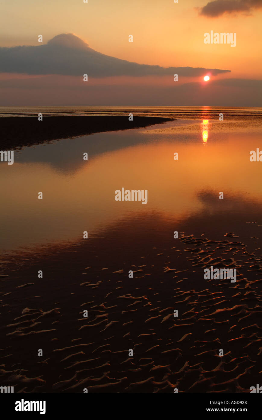 Sunset on Tal y bont beach North Wales uk Stock Photo Alamy