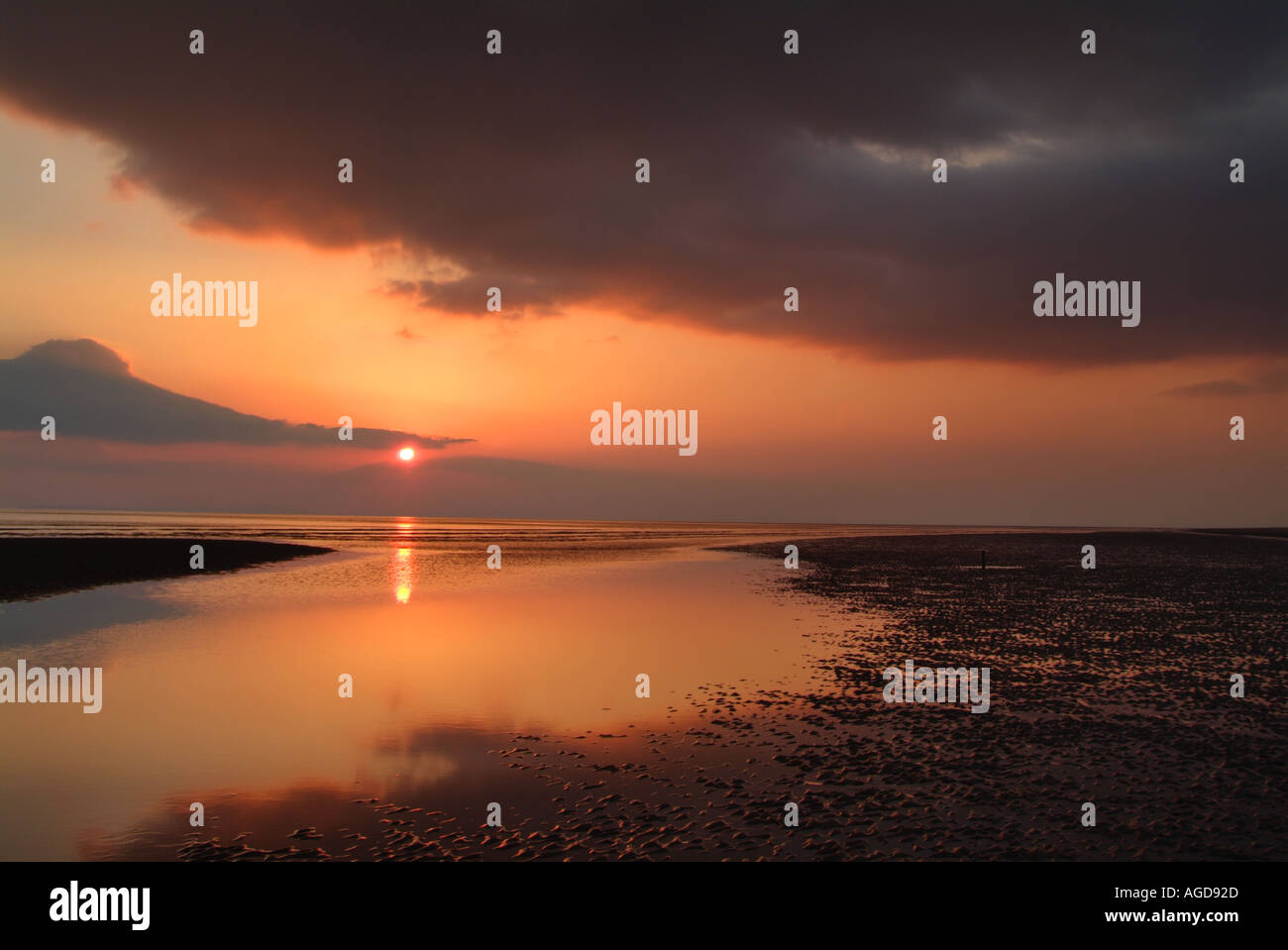 Sunset on Tal y bont beach North Wales UK Stock Photo Alamy