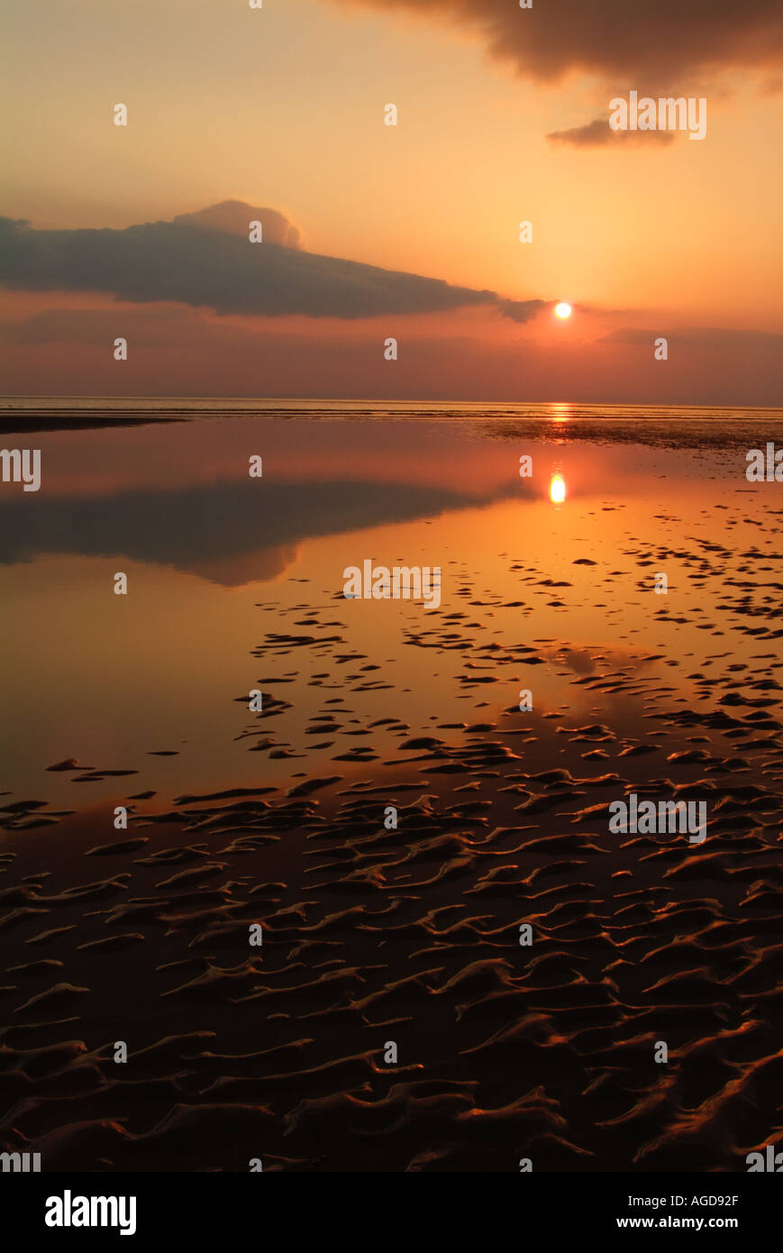 Sunset on Tal y bont beach North Wales UK Stock Photo Alamy