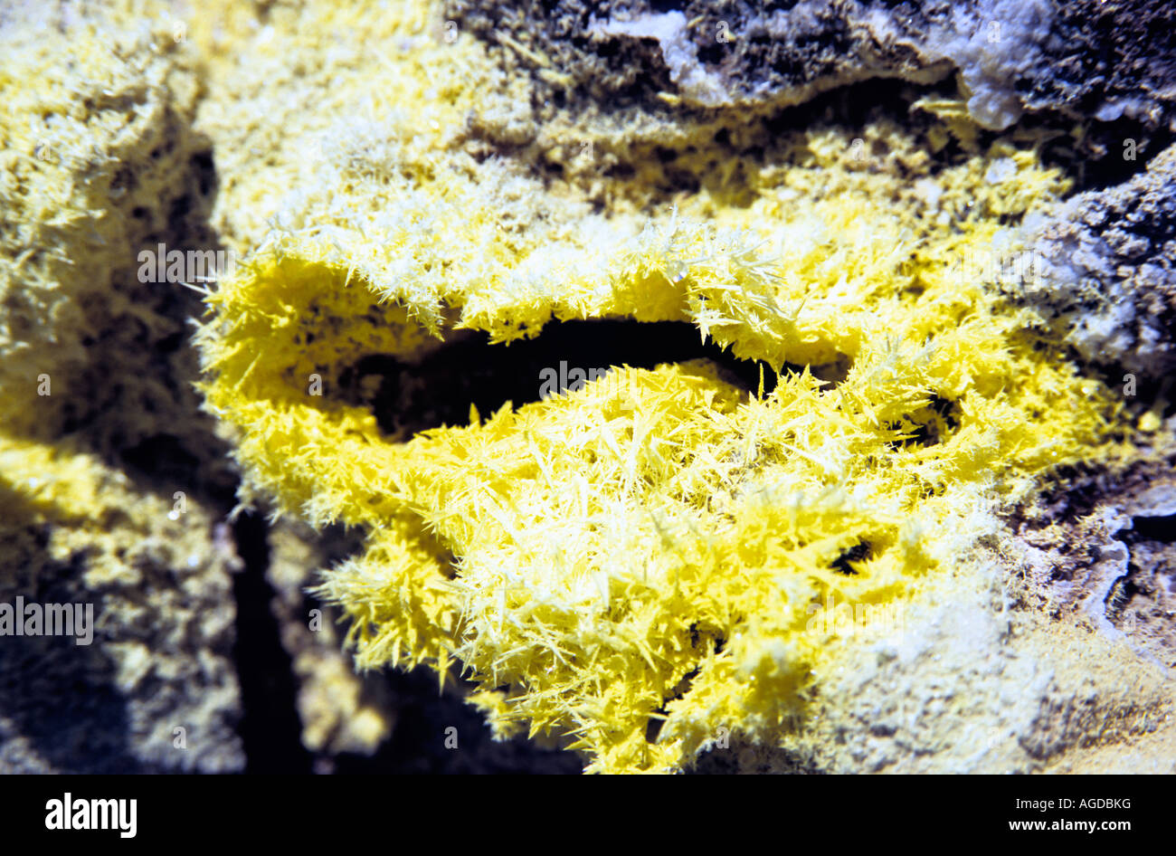 fumerole, volcano on Nisyros in the Aegean sea greece Stock Photo