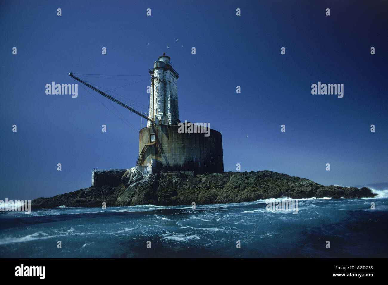 St. George Reef Lighthouse 6 miles off Cresent City in Northern California Stock Photo