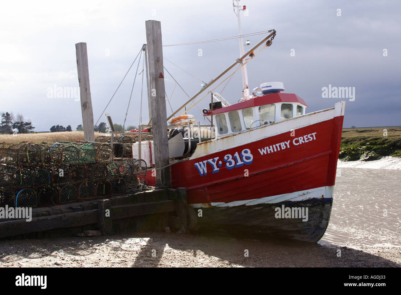 Whitby Crest Fishing Boat Stock Photo Alamy