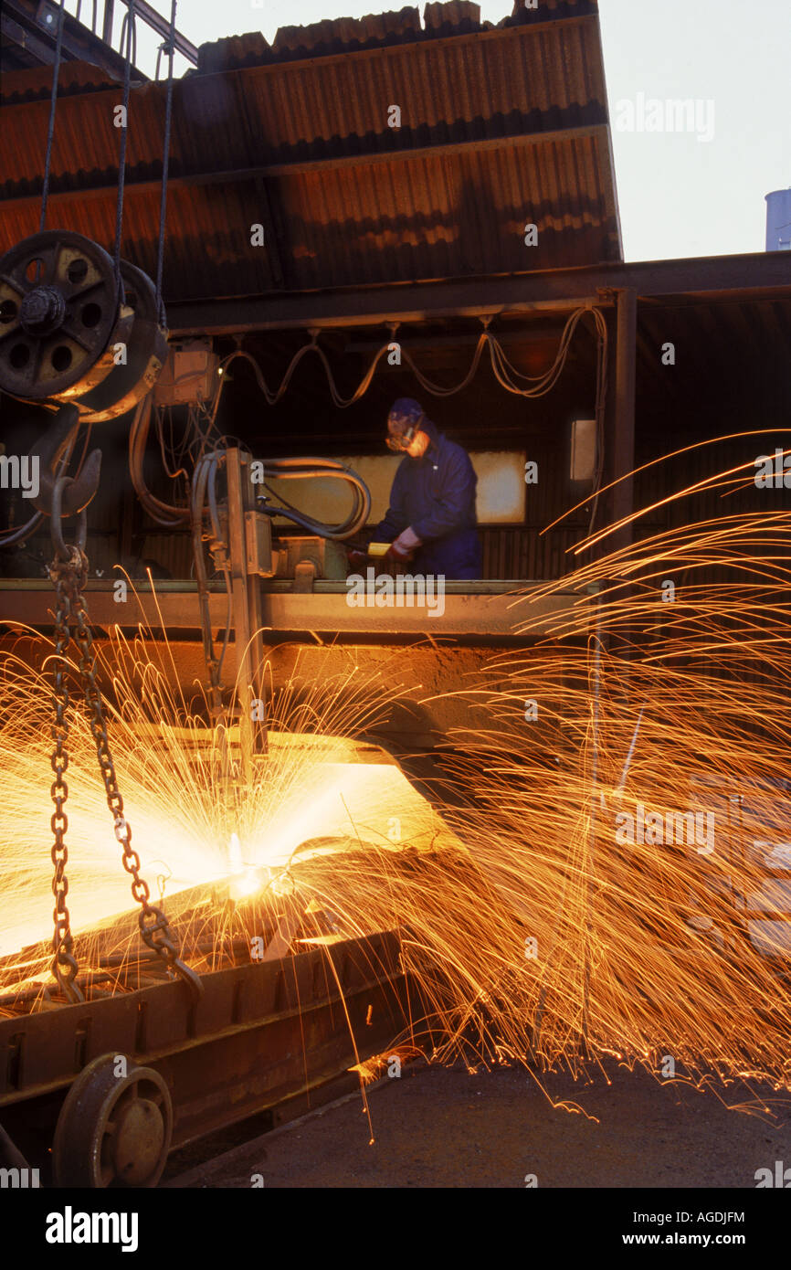Sparks flying at Uddeholms Steel Mill in Sweden Stock Photo Alamy