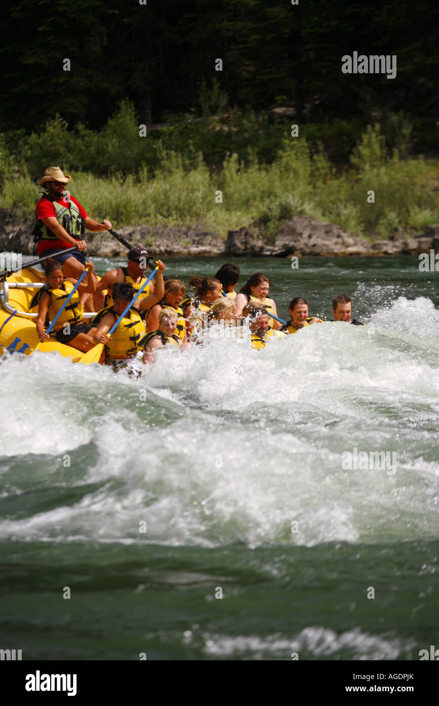 Whitewater rafting on the Snake River near Jackson Wyoming Stock Photo