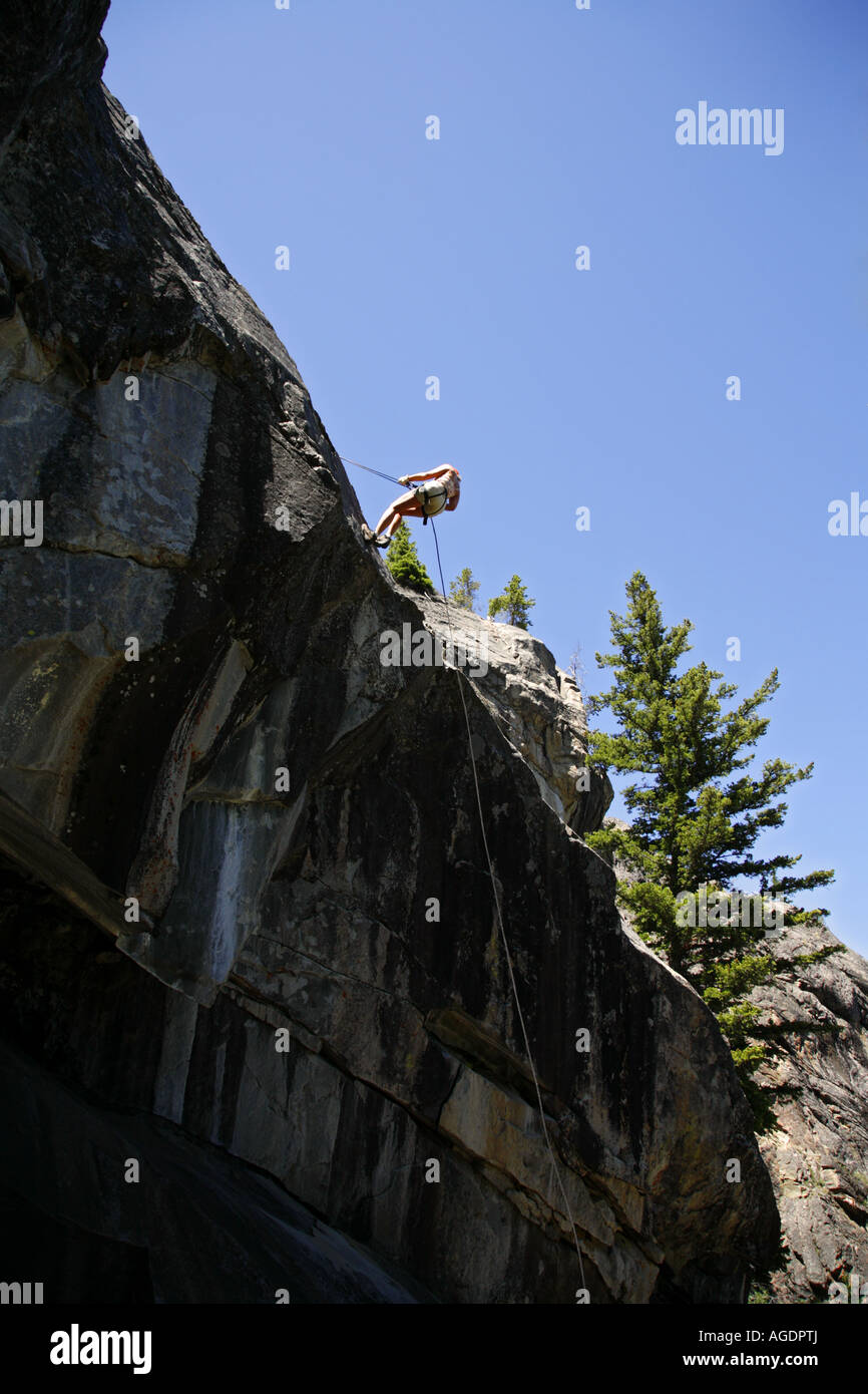 Rock climbing near Hidden Falls with Exum Mountain Guides Grand Teton