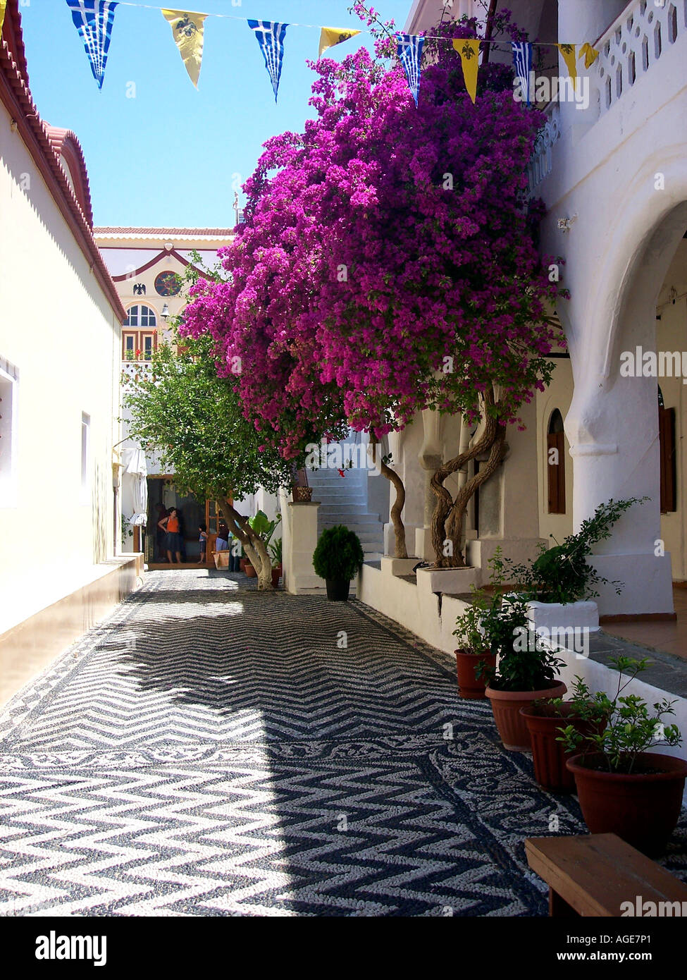 Monastery Symi Greece Stock Photo