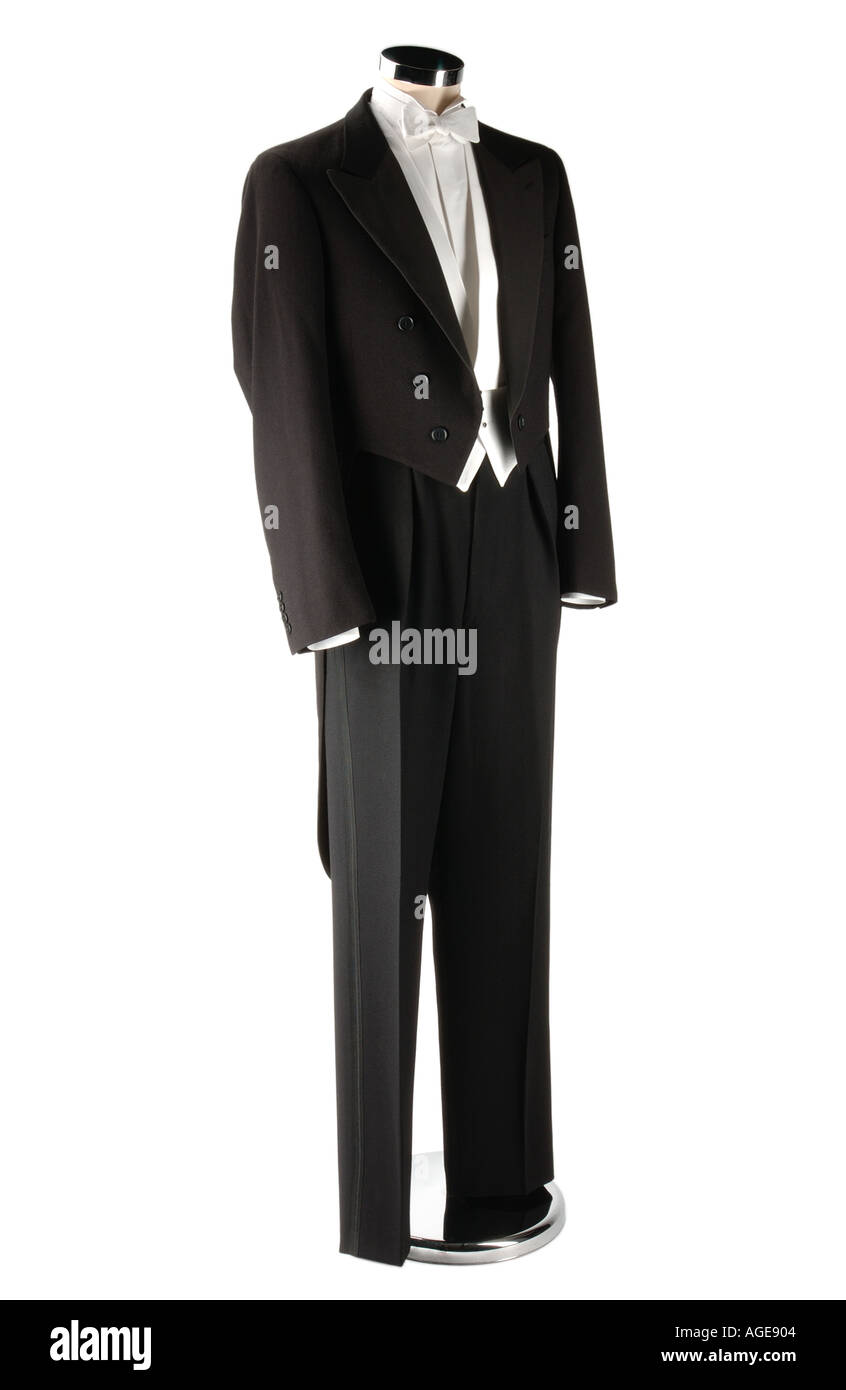 White tie dress clothes, conductor, formal attire Stock Photo