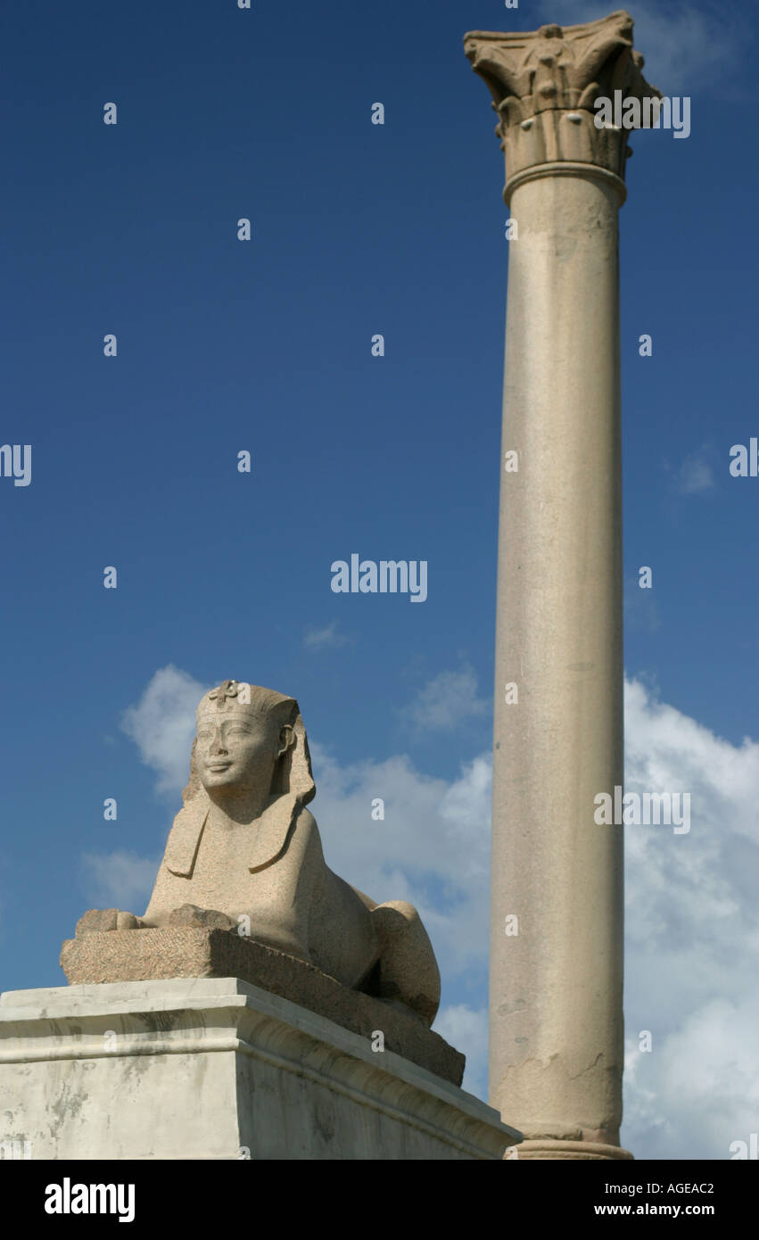 Egypt Alexandria Pompey s Pillar Stock Photo Alamy