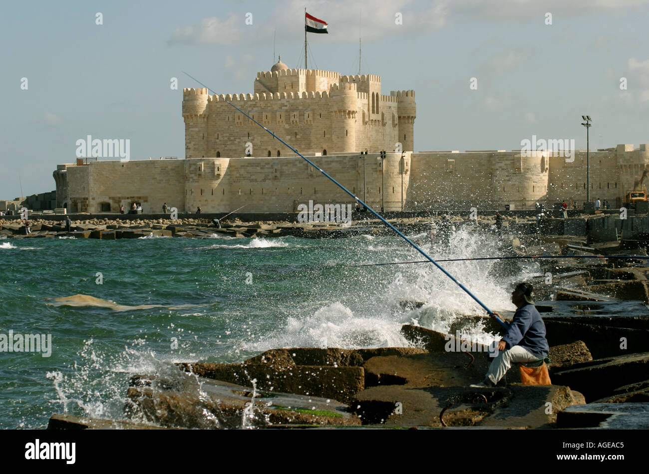 Egypt Alexandria Qaitbey Fort Stock Photo