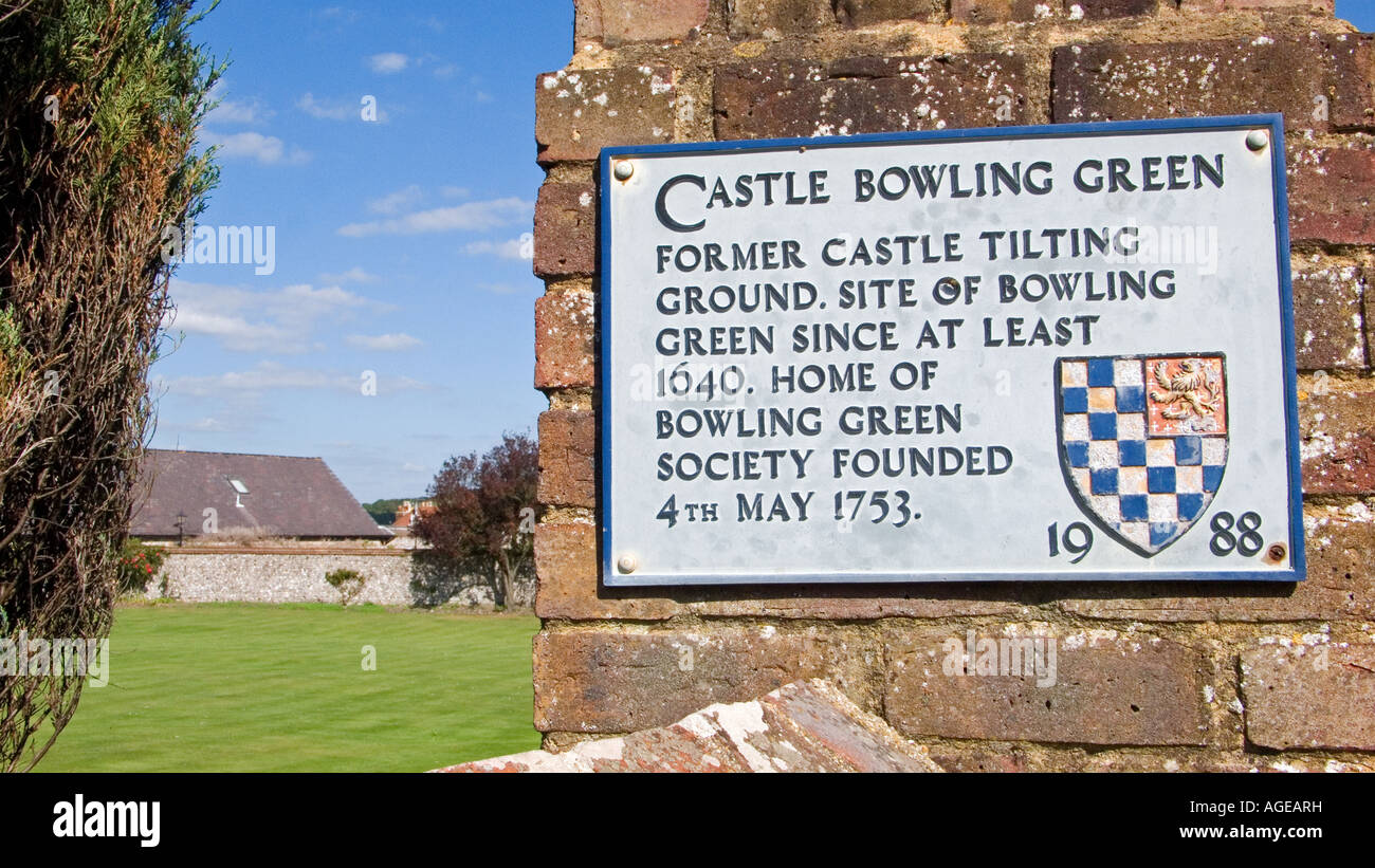 Castle bowling green, Lewes, East Sussex, England, UK Stock Photo