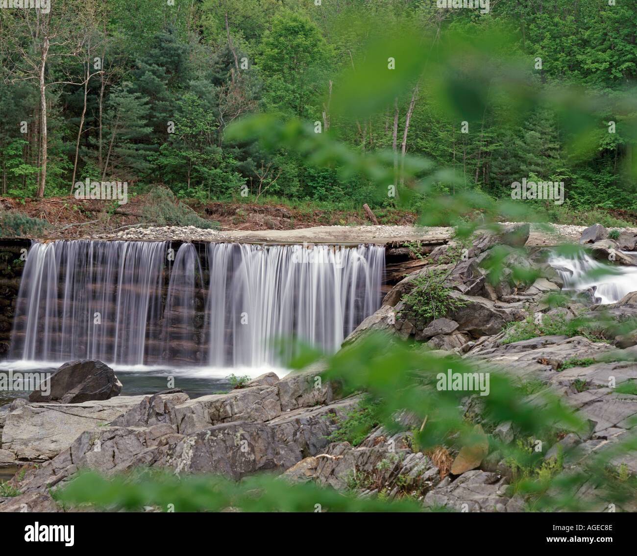 log dam at Williamsville Vermont USA Stock Photo Alamy