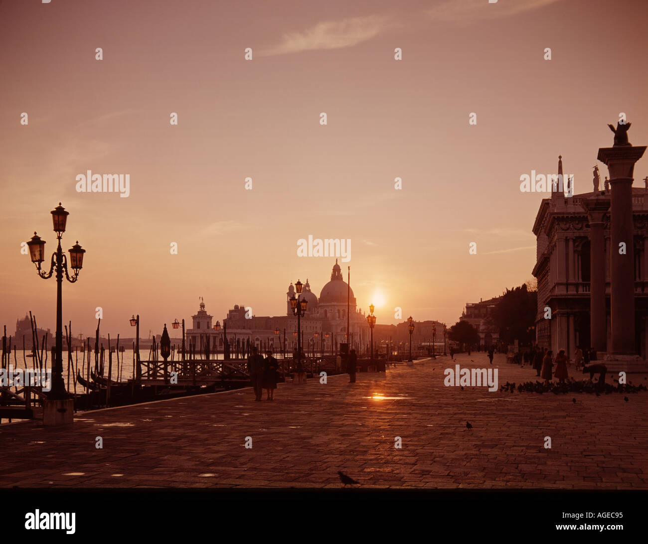 Venice Italy at sunset Stock Photo